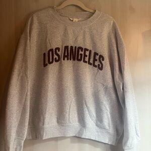 H&M Gray Los Angeles Crew Neck Sweater